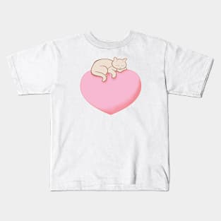 Cat On Your Heart Kids T-Shirt